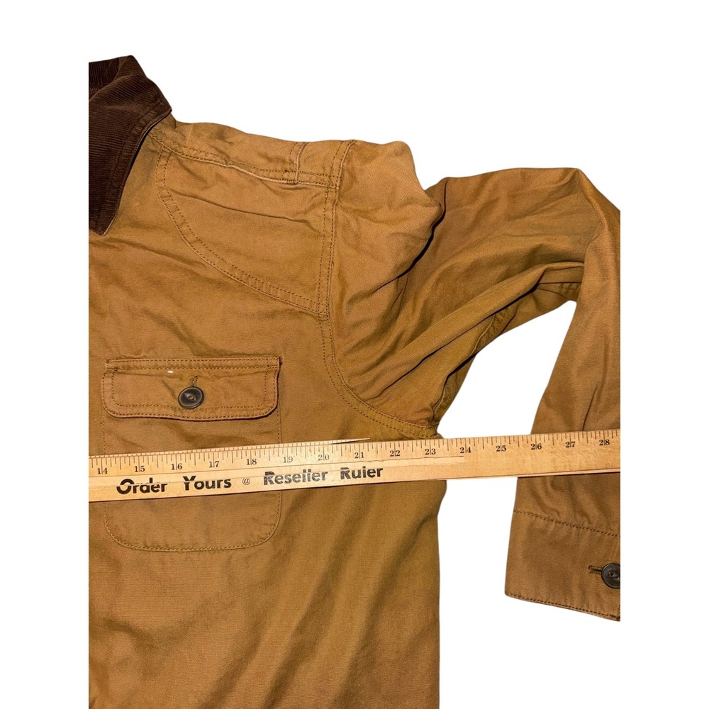 Orvis Field Jacket Mens Size M Brown Plaid Lined Corduroy Collar Canvas - Picture 4 of 8
